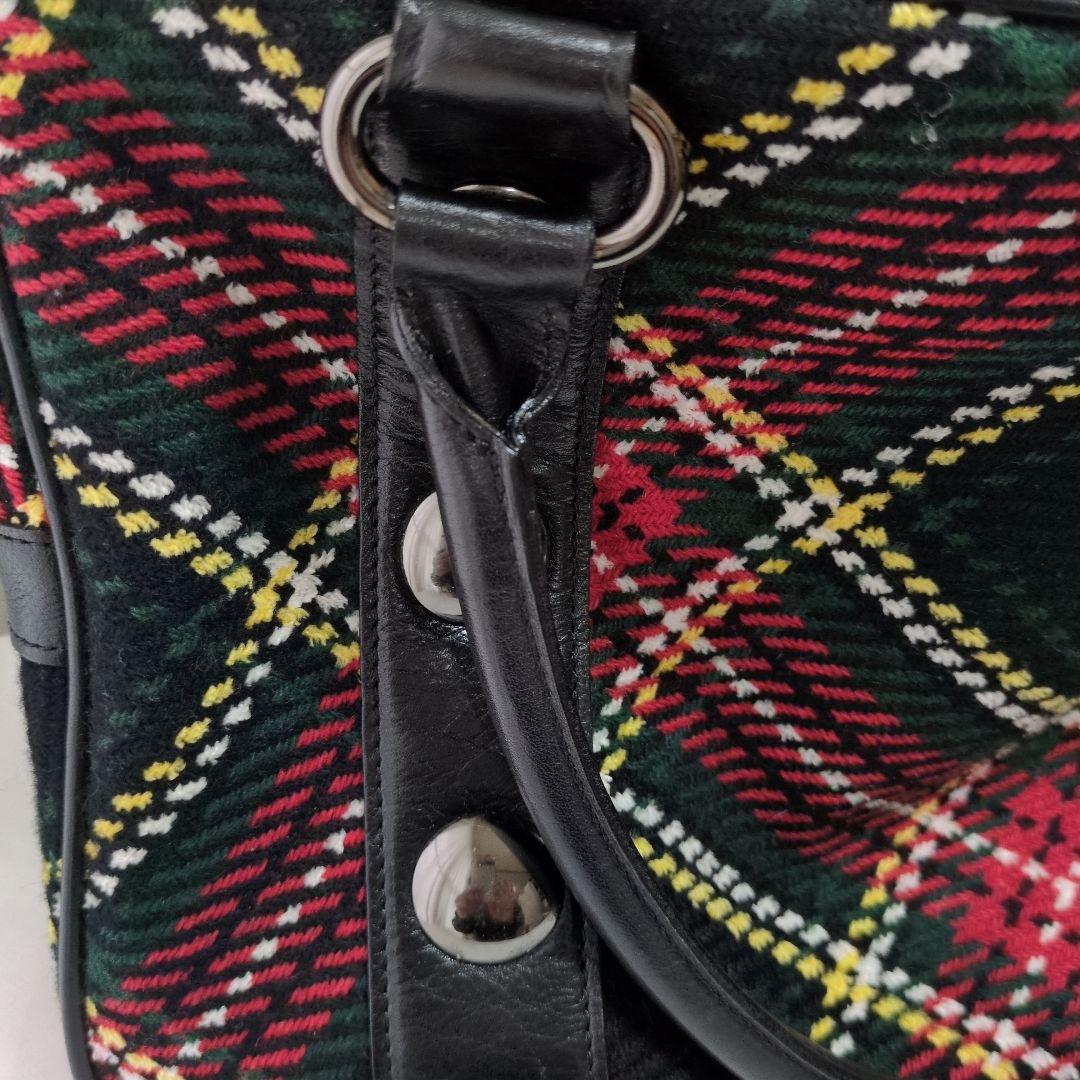 美品【ＢＵＲＢＥＲＲＹ】タータンチェック ウールバッグ