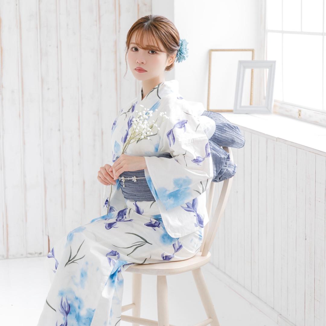 新品 浴衣 セット 浴衣セット ゆかた 大人 レディース 金魚 青 K7