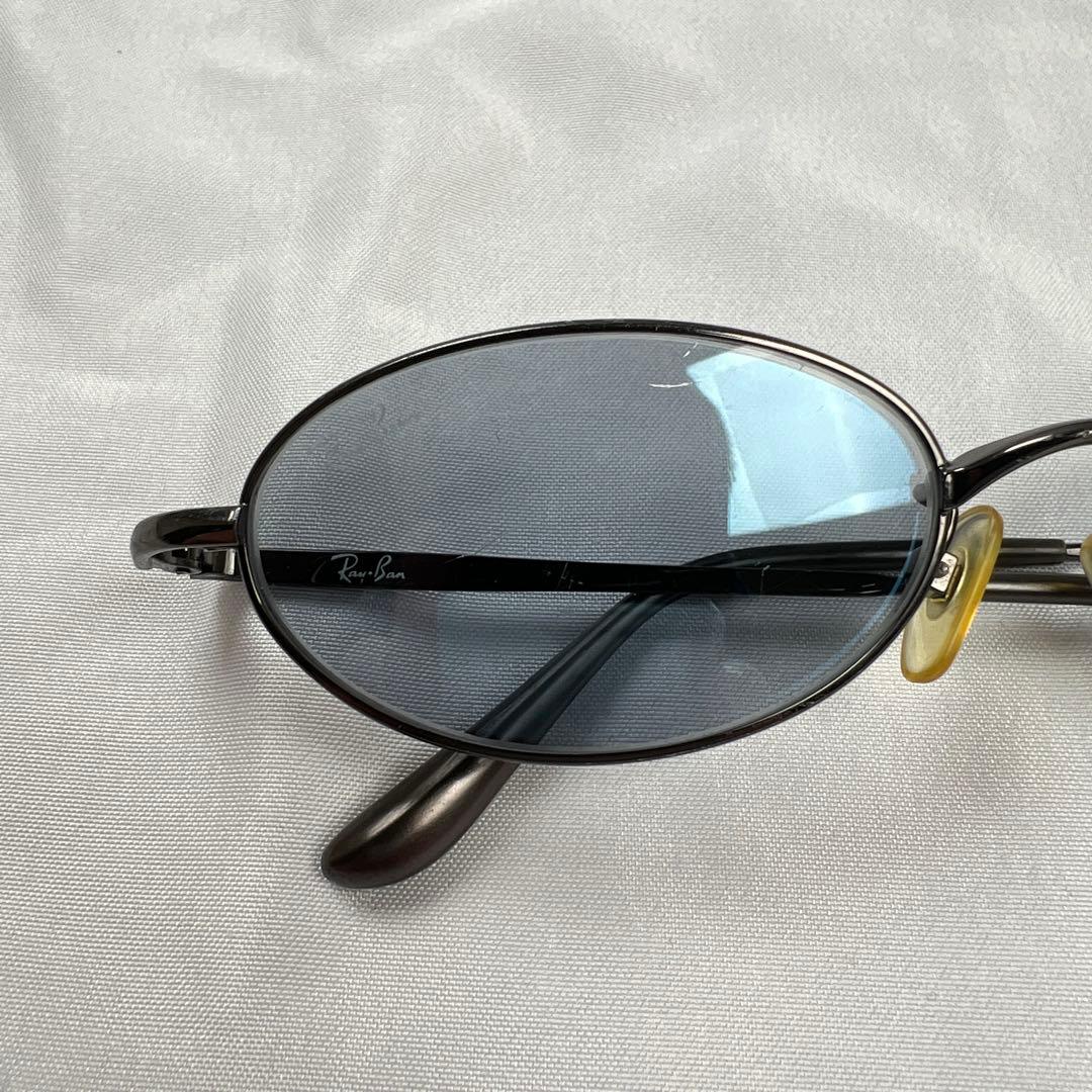 小物 Ray-Ban titanium oval sunglasses blue