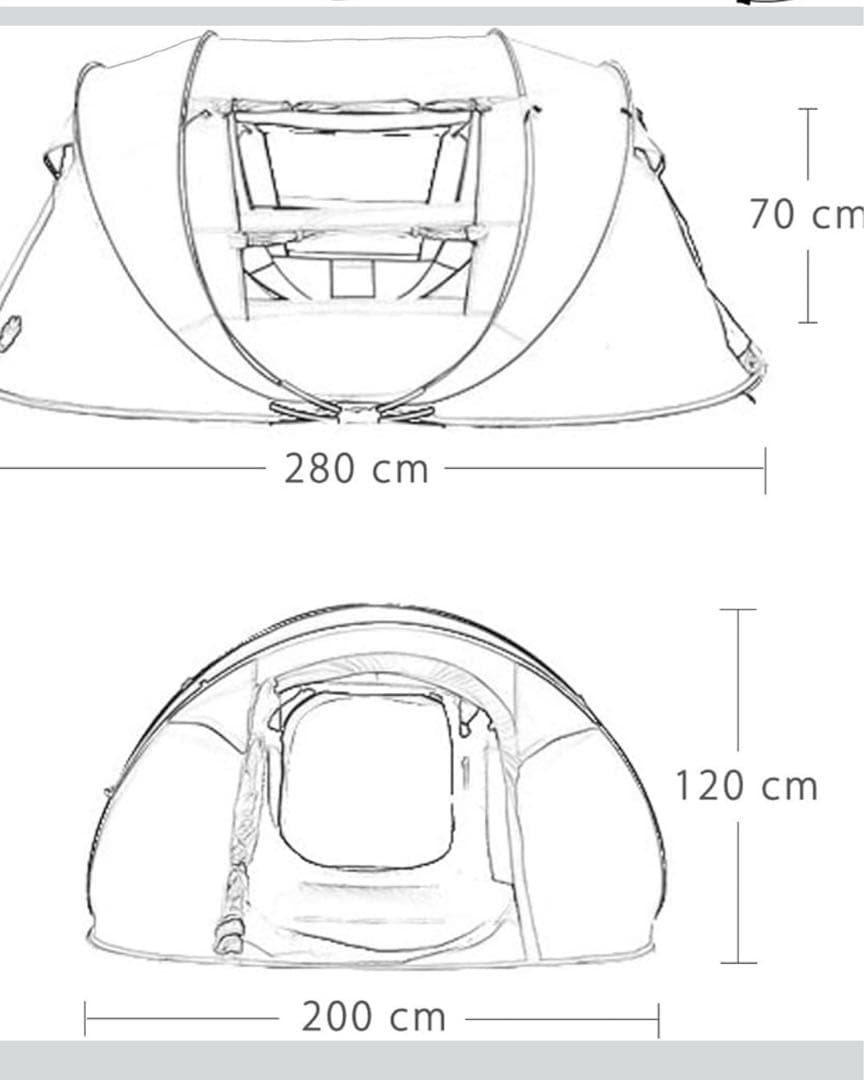 Moon Lence テント ワンタッチ ポップアップ 自動組立 4-6人用