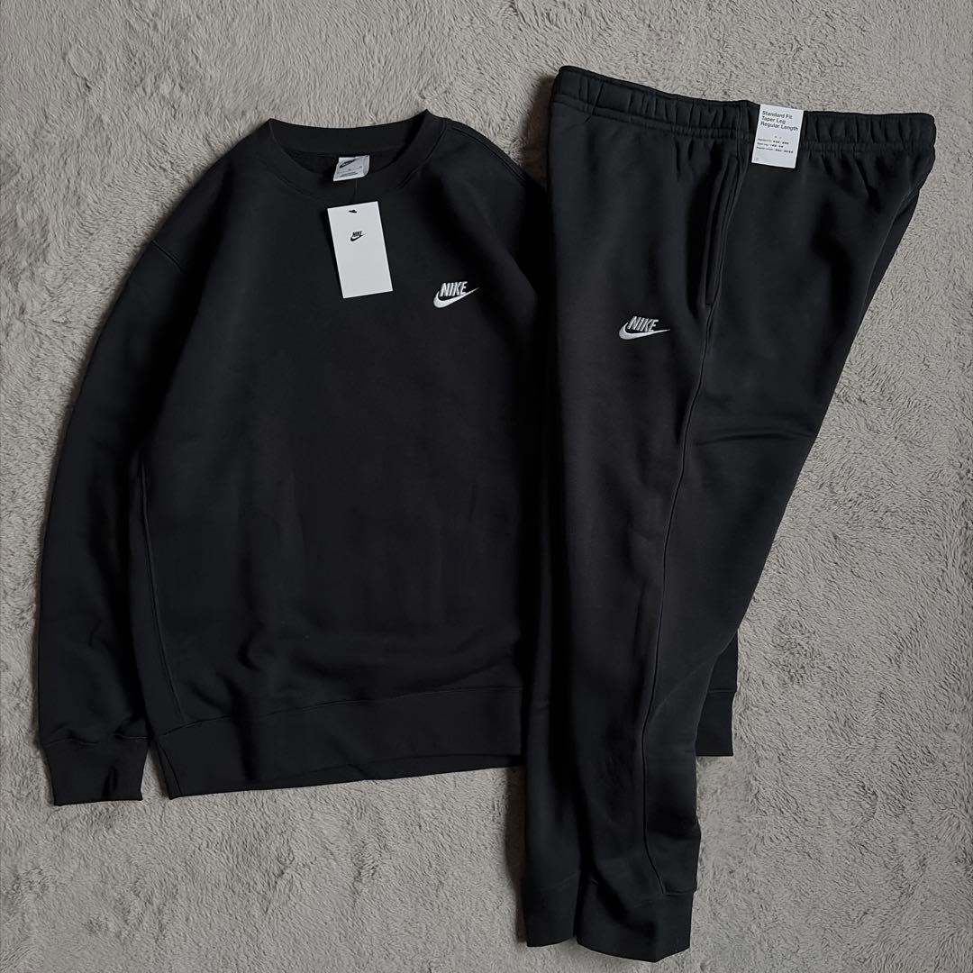 新品 NIKE ナイキ ブラック セットアップ 刺繍ロゴ スウェット XXL
