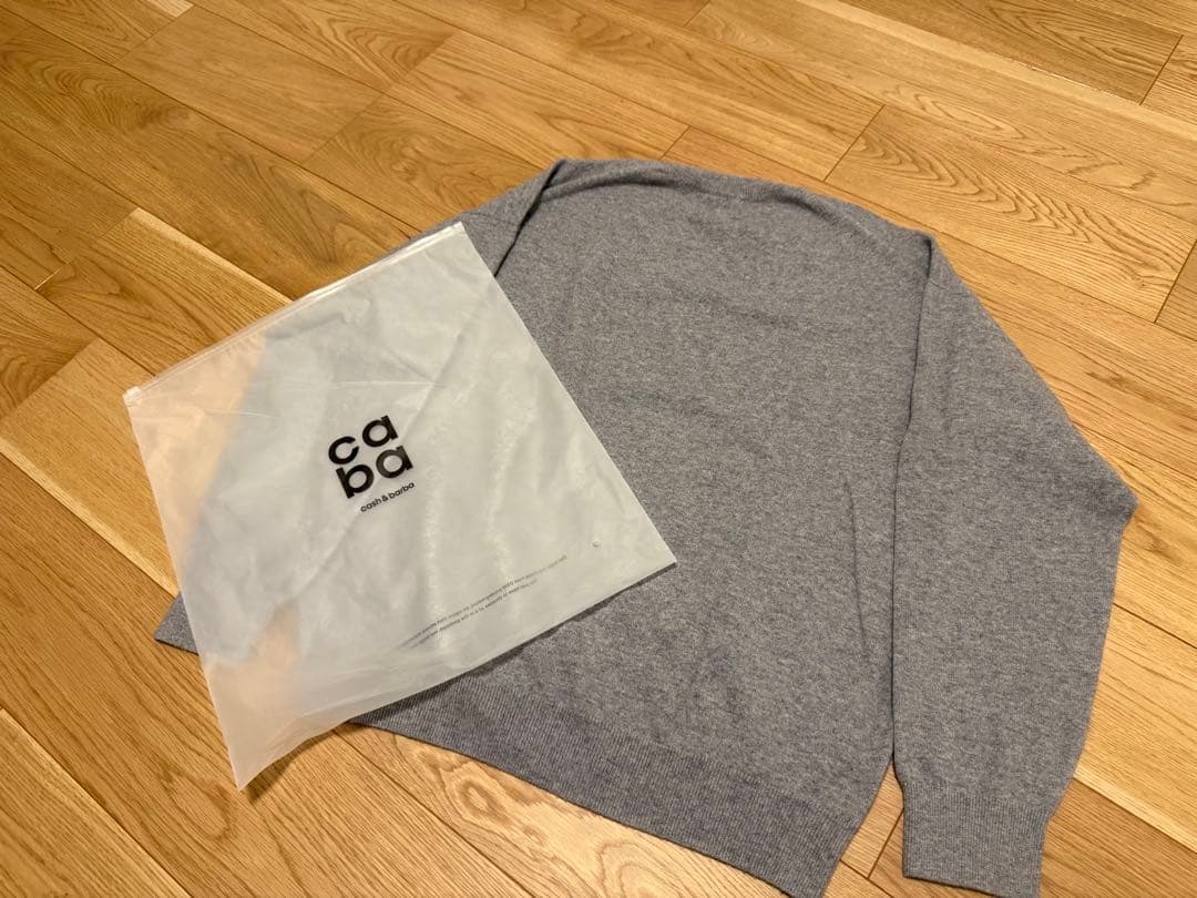 cash&barba モンゴリアンカシミヤエルボーパッチクルーネック 2 グレー