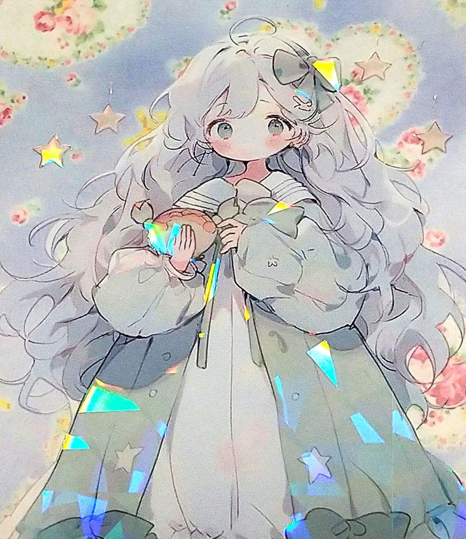 廃盤品✩J793＃巨蟹座-極光(贝壳光)銀河絵日切り売り海外人物女の子AIマステ