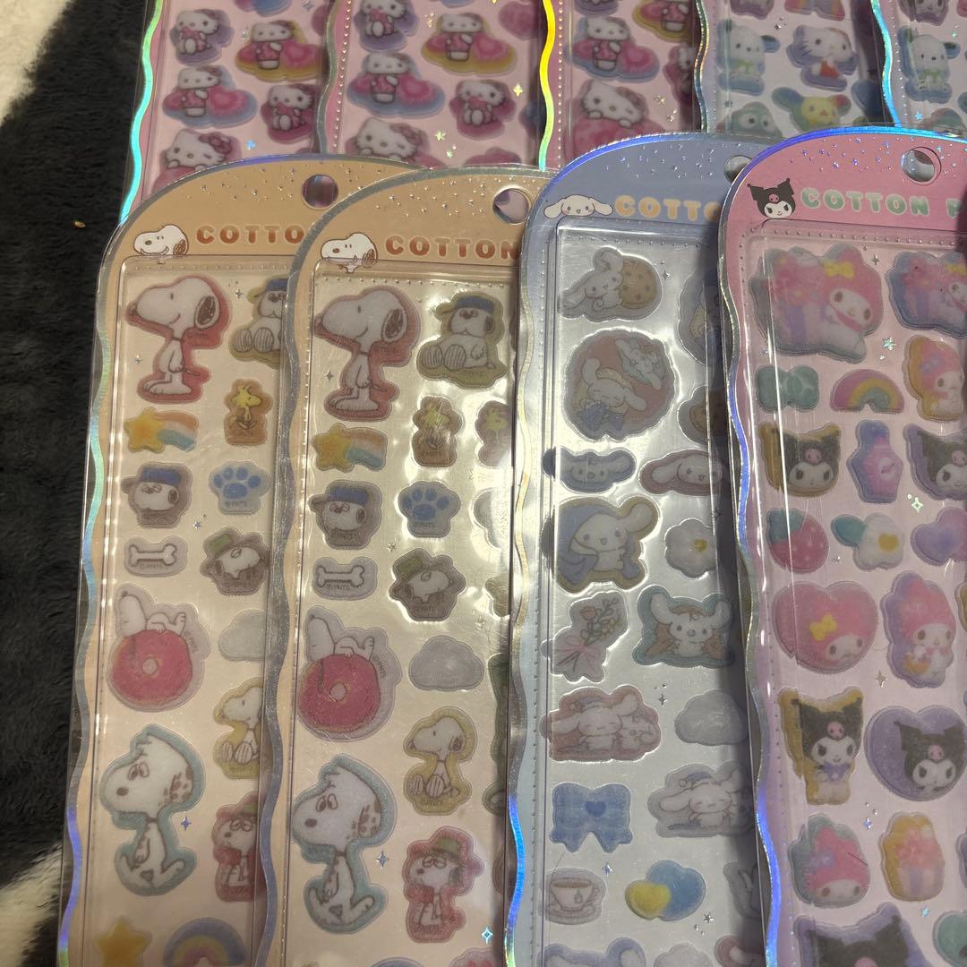 【国内正規品】 コットンパフィーシールセット サンリオ スヌーピー ドラえもん