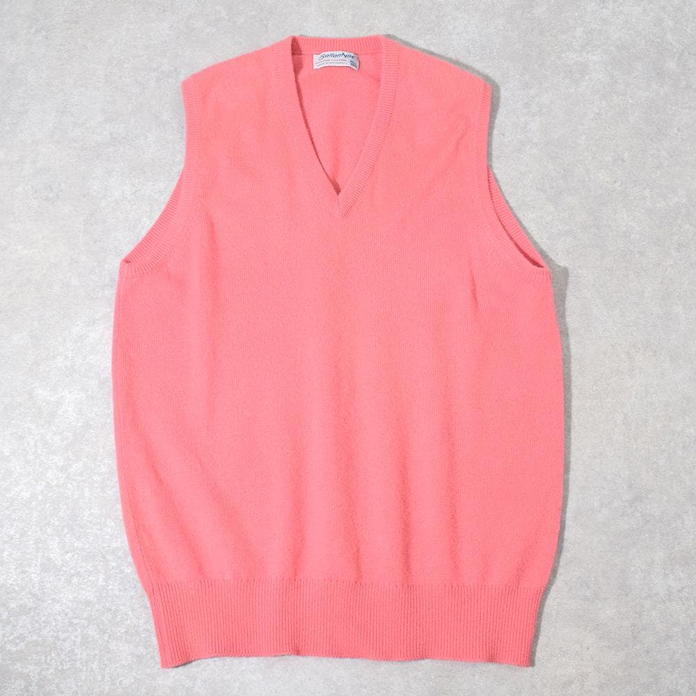 希少色 80s Ballantyne カシミヤ ニット ベスト 46 ピンク