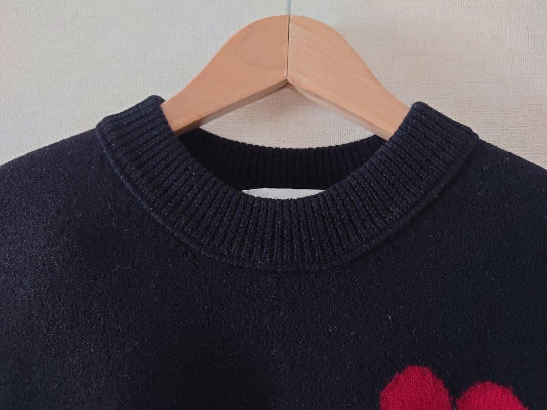 ami PARIS アミパリス メンズ レディース ニット ハート ロゴ　黒