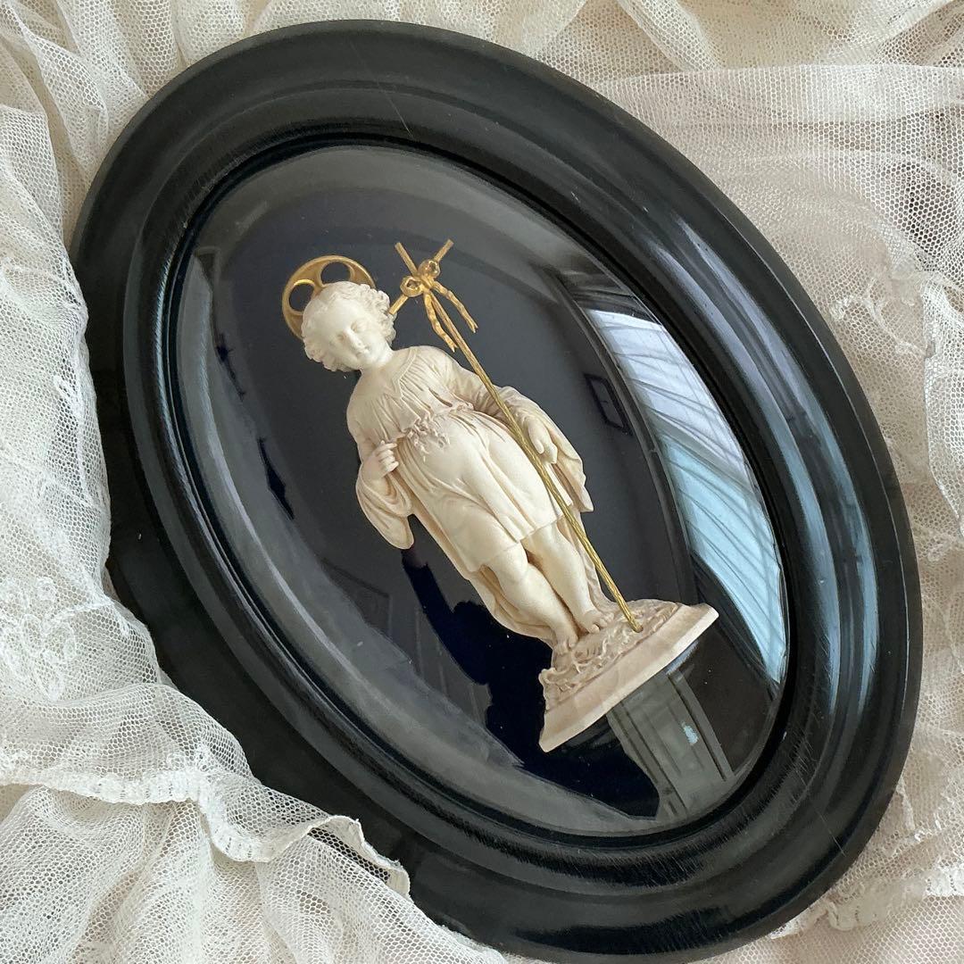 【希少】フランスアンティーク　美しい幼子イエス　メダイヨン　彫刻　レリーフ