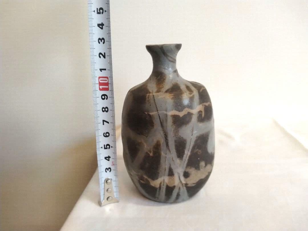 備前焼 若宮窯太田富夫（伝統工芸士）作 練り込み青備前 徳利とぐい呑み