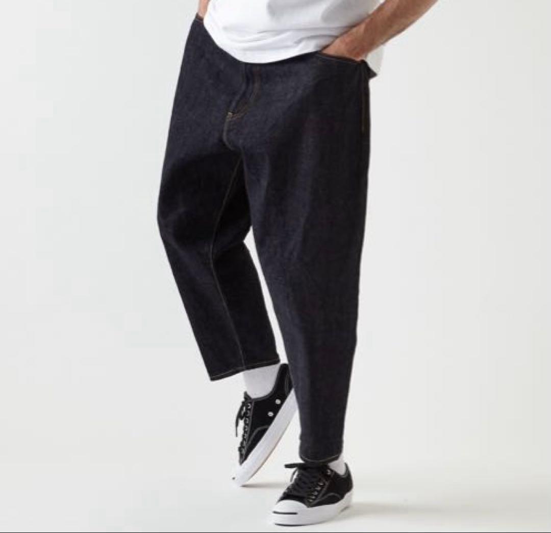 美品　FAT 247 ブルー デニム　ワイドパンツ