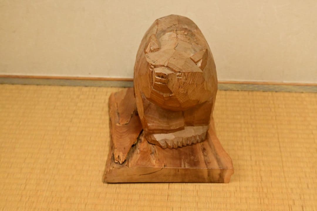 木製クマ彫刻 八雲　木歩　引間二郎