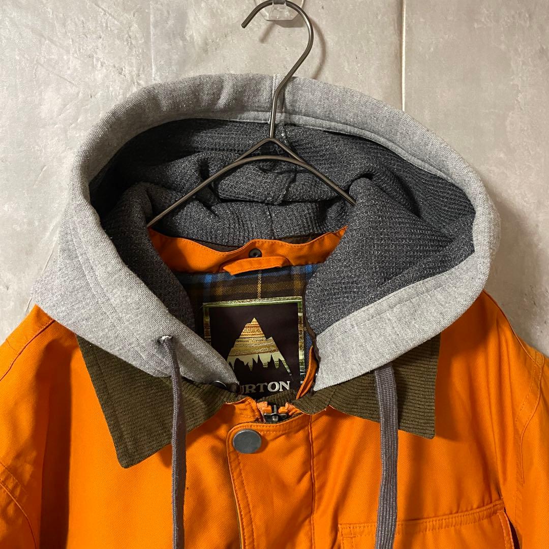 Burtonバートンスキーウェアスノーボードジャケットパーカーフード付きオレンジ
