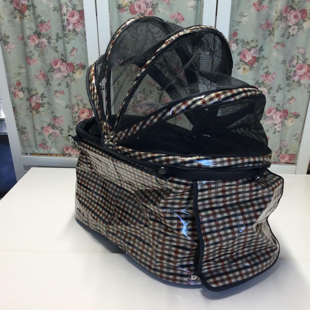 ②天使のカート　ポルテブラウンチェックMサイズ　バッグ