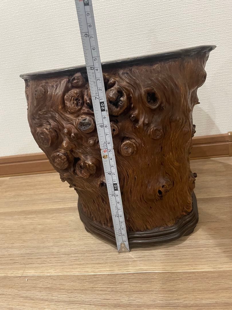 火鉢　筆筒　掛軸入れ　大振り　骨董　古美術　アンティーク　中国　古玩　木製
