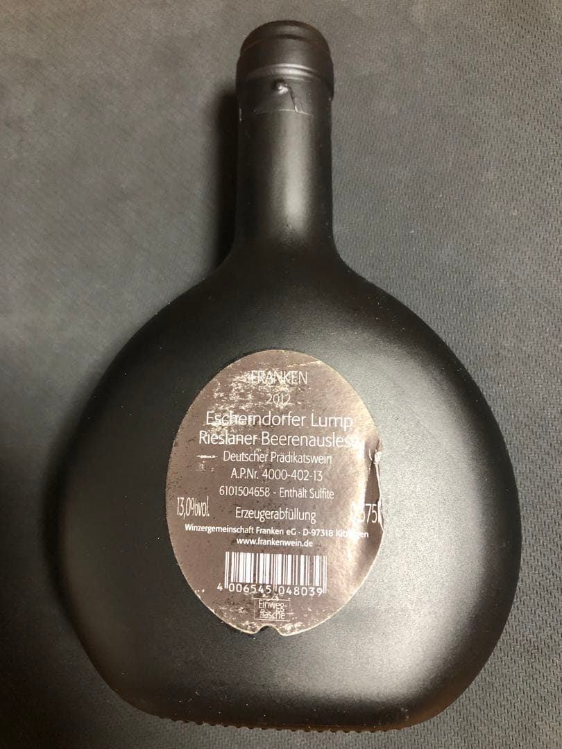 ドイツ　高級貴腐ワイン　Franken Riemenschneider 2012