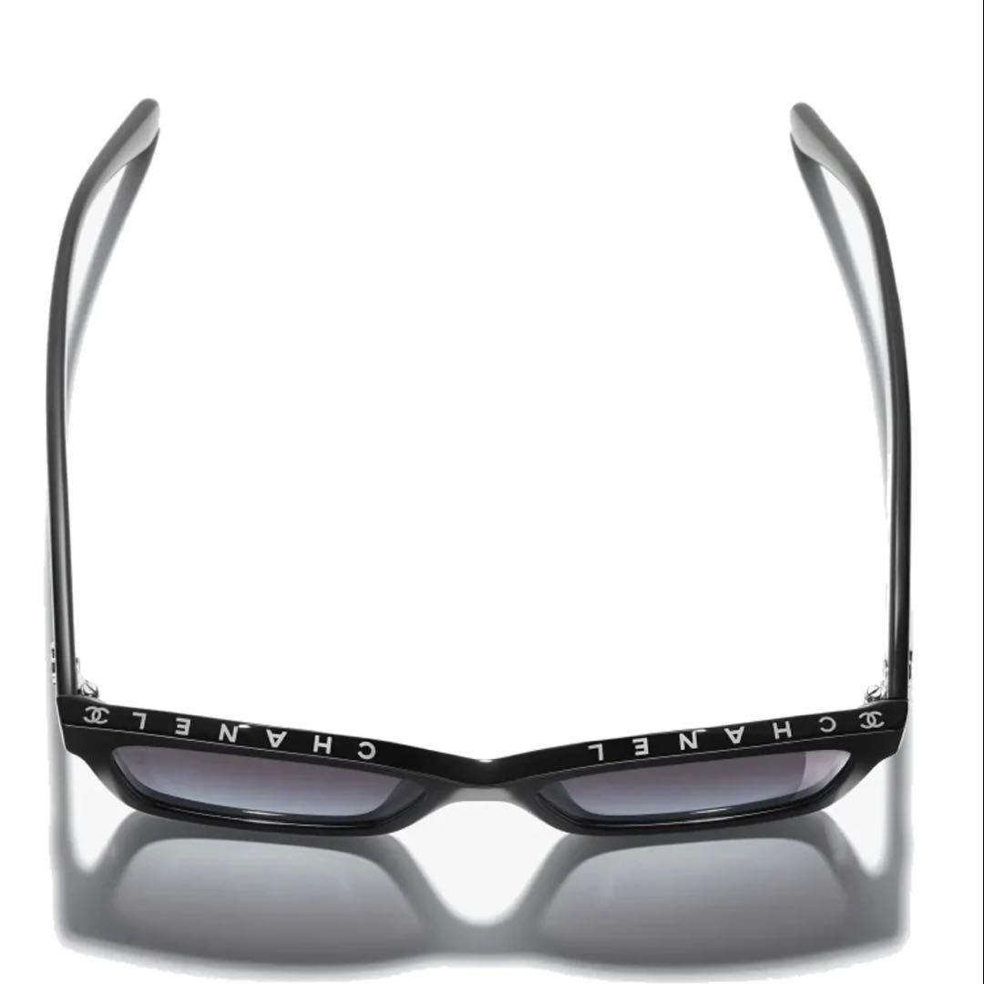CHANEL ブラック サングラス スクエア型