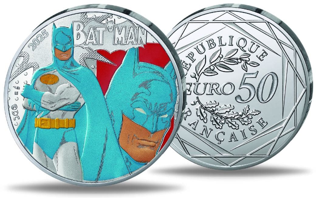 銀貨 フランス 映画 DCコミック バットマン カラー 大型銀貨 パッケージ入り