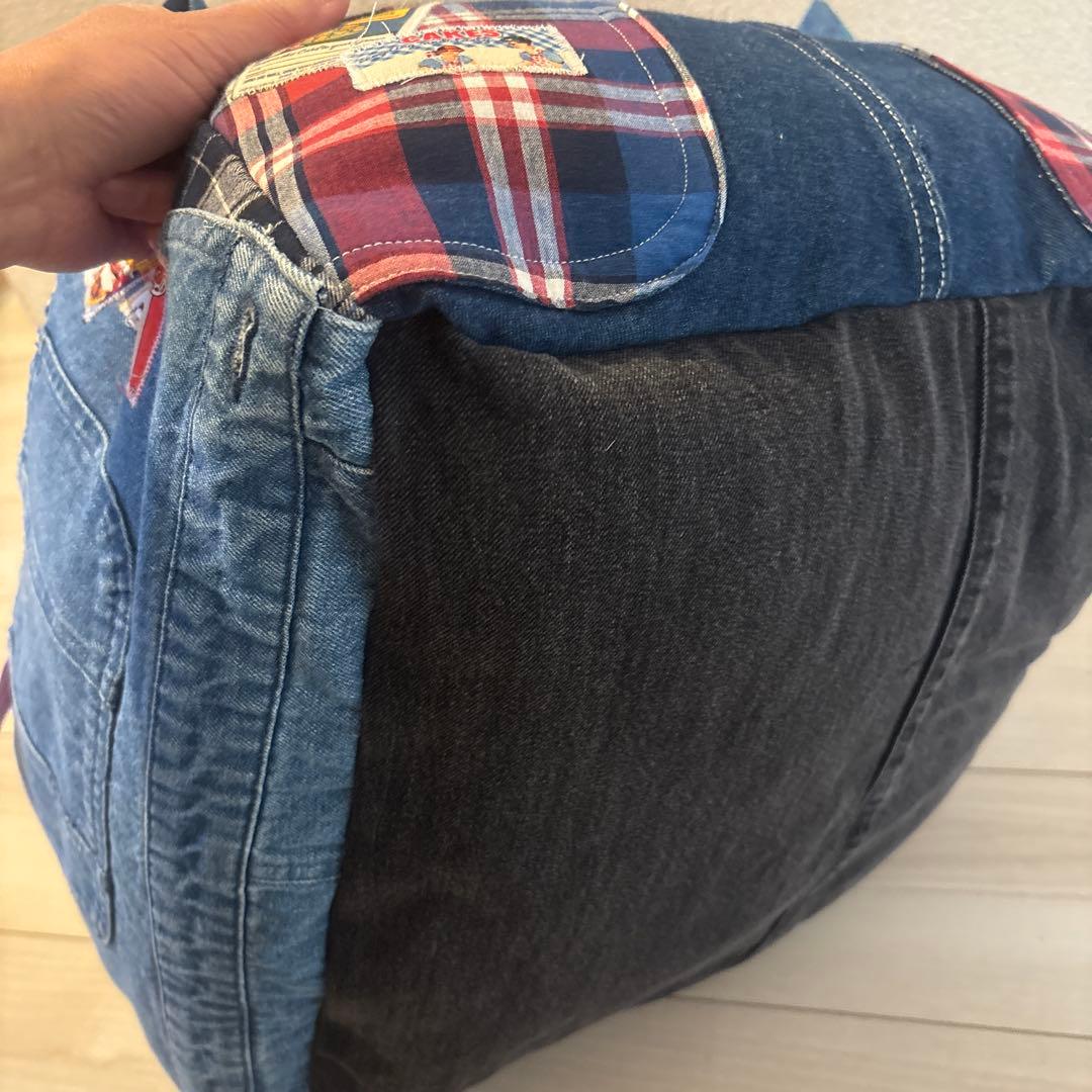 ハンドメイド　デニムリメイク ドライブベッド　ペットキャリー　ペットベッド