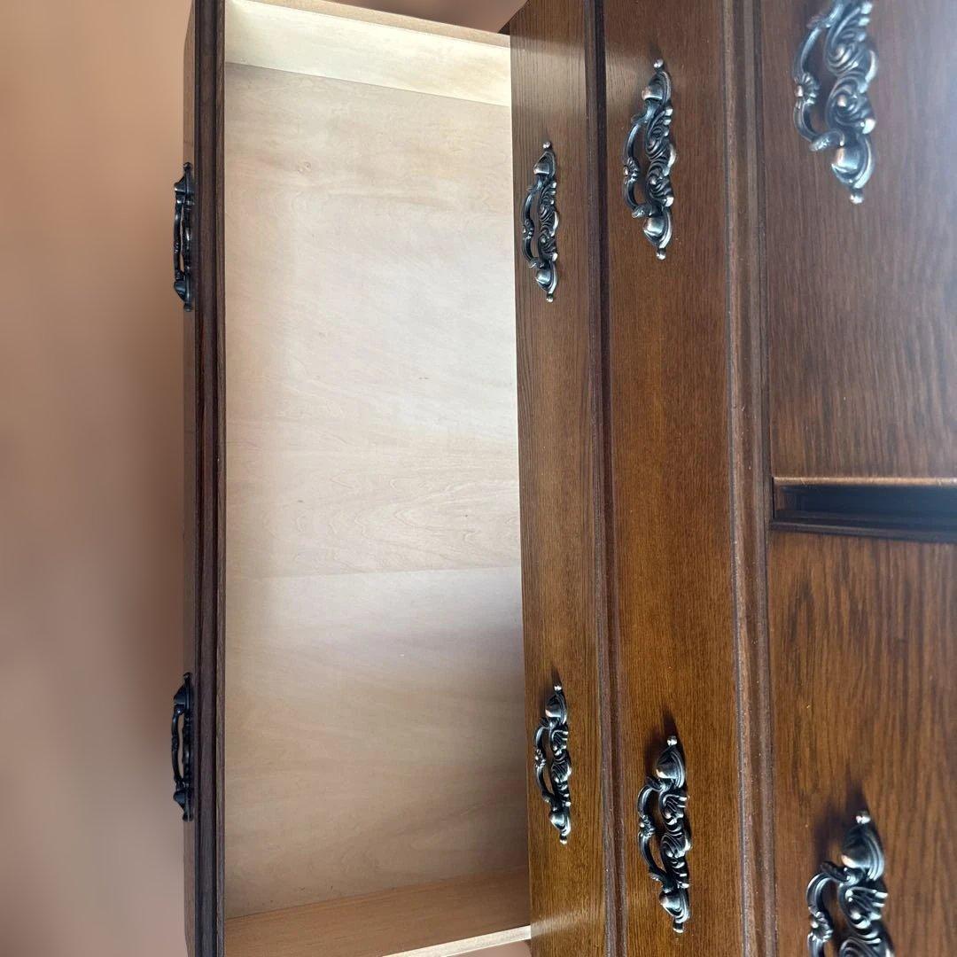 木製民芸箪笥 6引き出し ダークブラウン