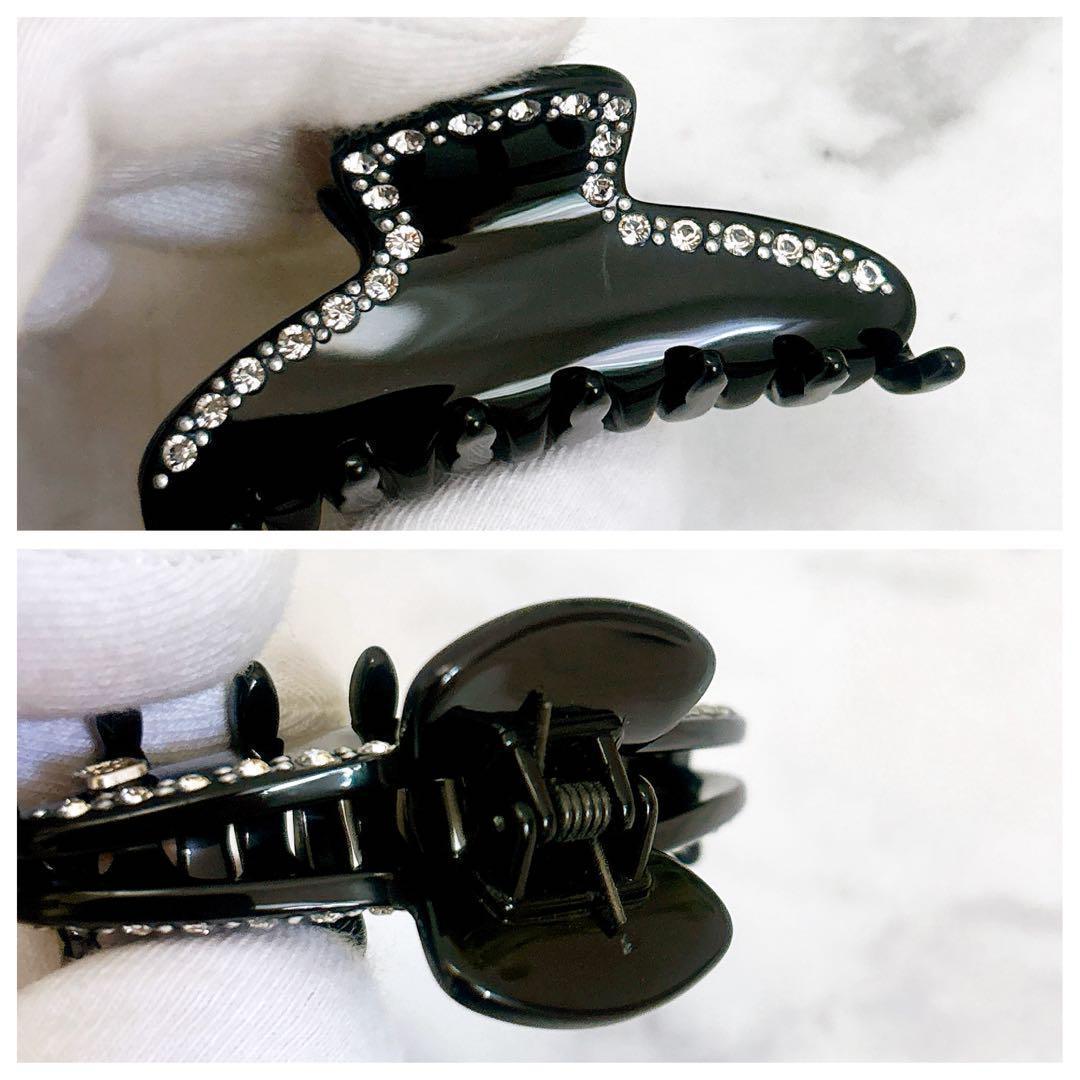 美品 Alexandre De Paris スワロフスキー ミニヘアクリップ 黒