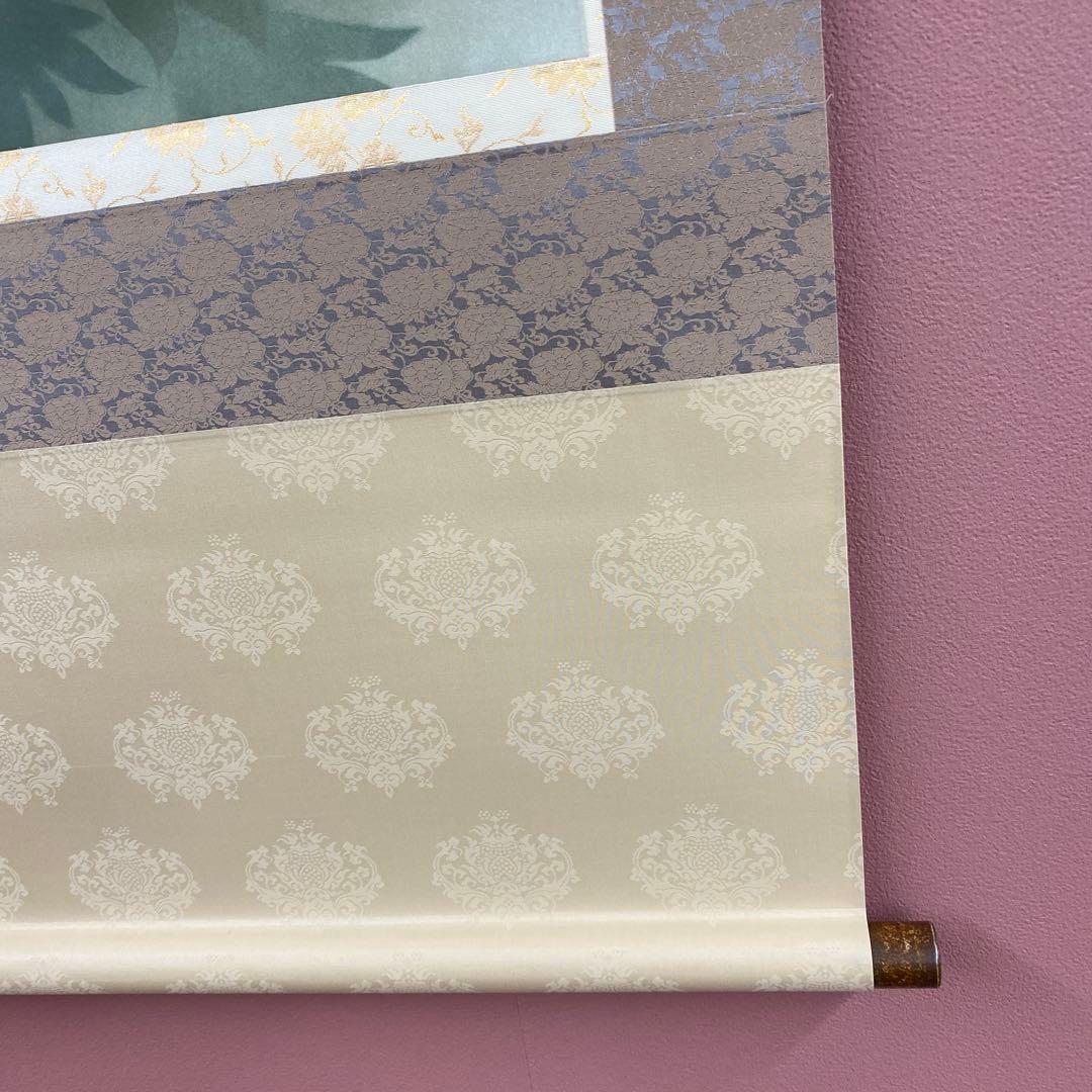 美品 掛け軸 中川幸彦作「富貴花」四季花 共箱 美術年鑑掲載 太巻き付 牡丹