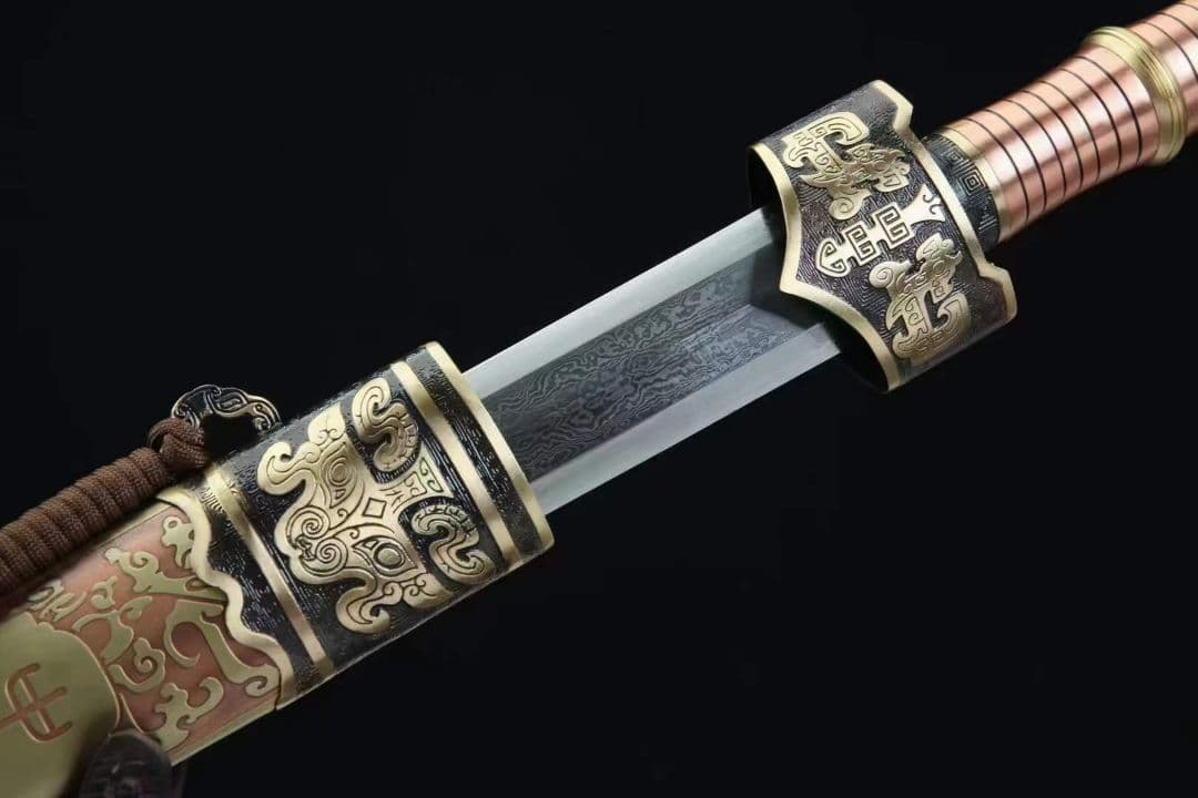 「中国龍泉」黄銅鞘越王剣（旧型を作る）古兵器 武具 刀装具 日本刀模造刀 居合刀