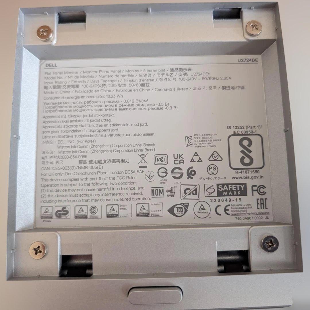 Dell U2724DE ハイエンド Thunderbolt ハブモニター 27