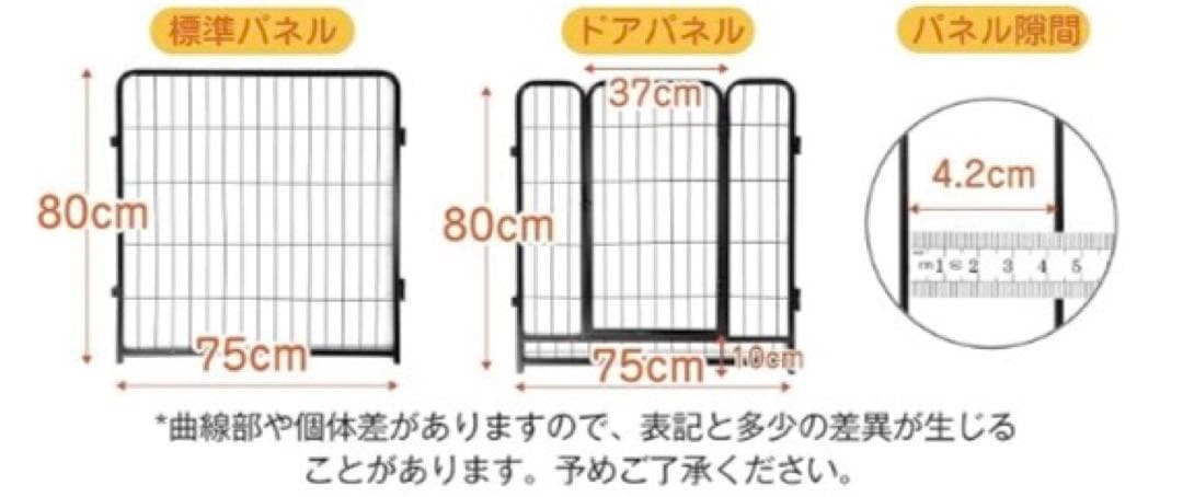 大型犬 サークル スチール製 入り口パネル込み6枚
