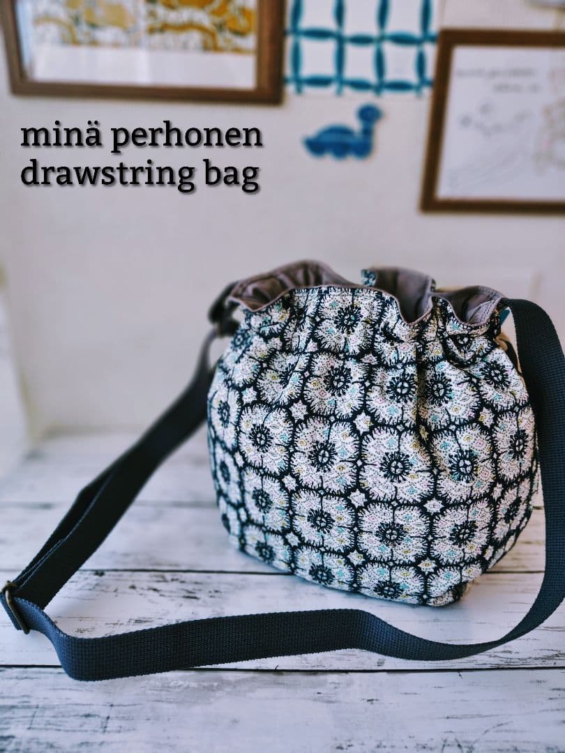 【再販ナシ】ミナペルホネン ドローストリングバッグ 巾着バッグ アネモネ