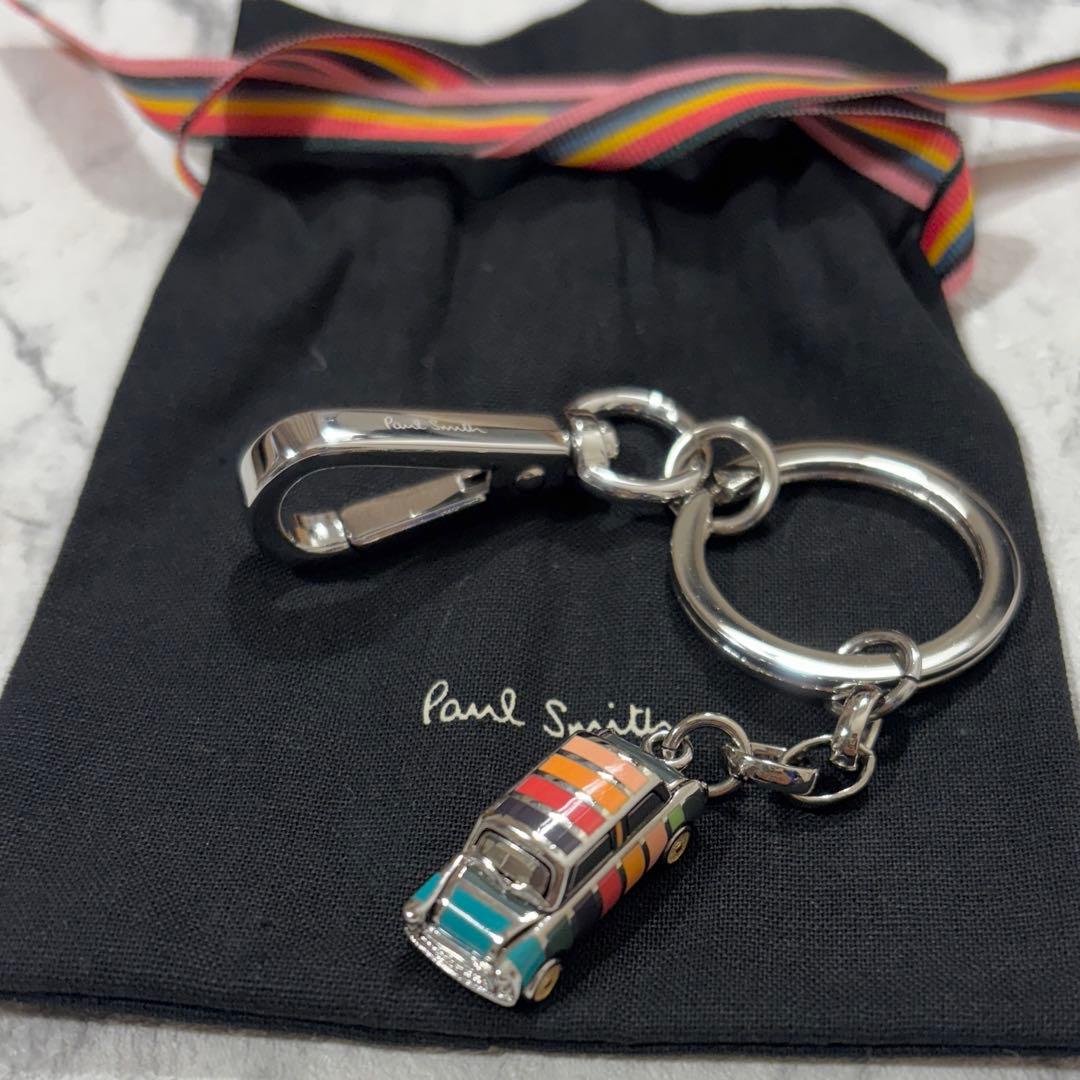 【美品】 Paul Smith ミニクーパー キーリング マルチストライプ