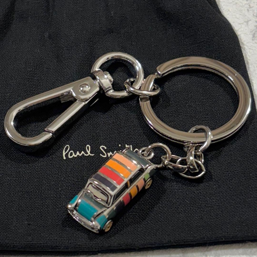 【美品】 Paul Smith ミニクーパー キーリング マルチストライプ