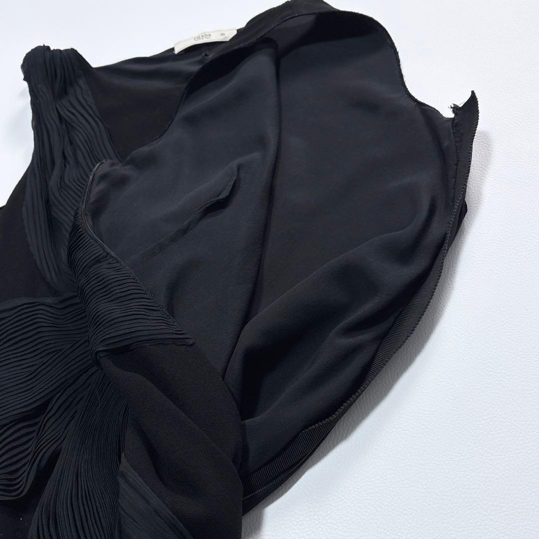 PRADA プラダ プリーツリボンドレス ドレス ブラック 40 ML相当