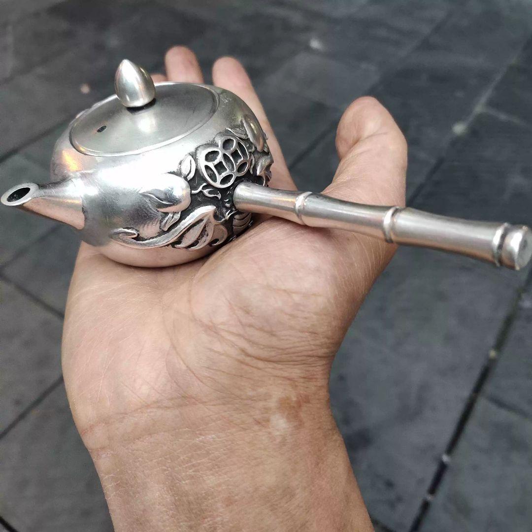 銅 細工 福寿側壺 酒壺 茶壺 家庭 茶道 工芸 置物