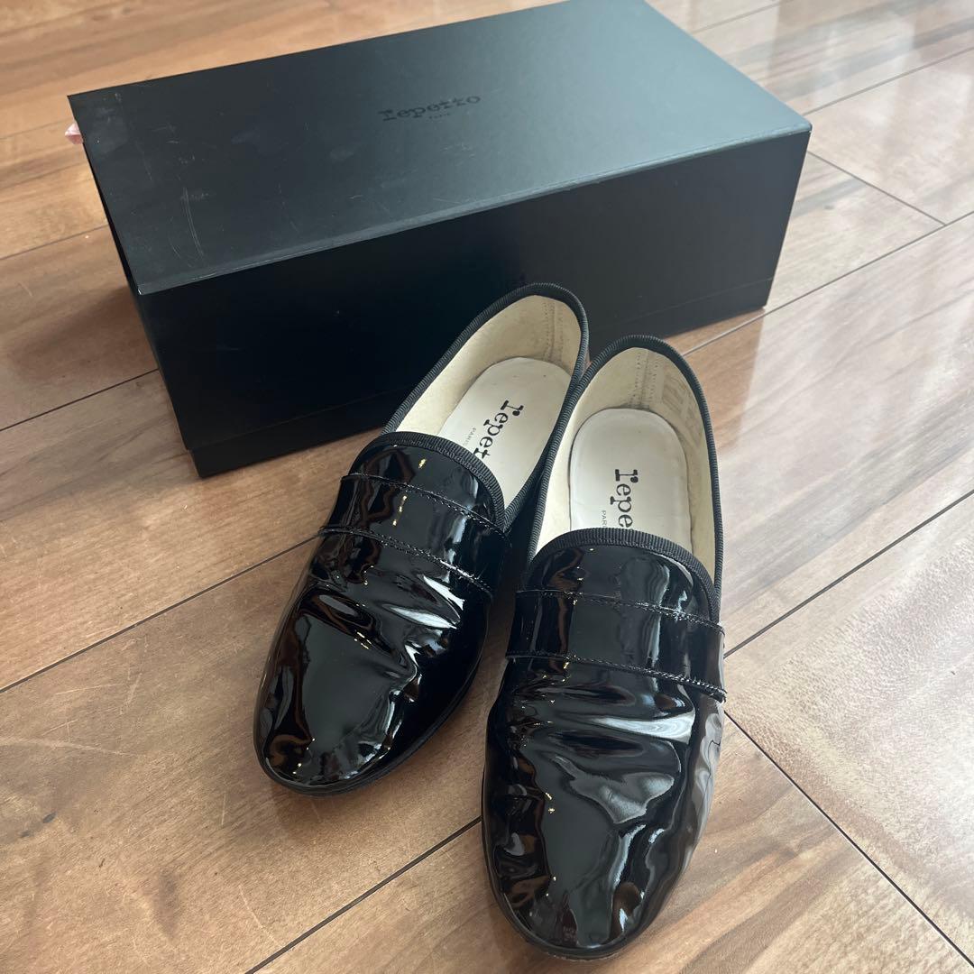 Repetto ブラック ローファーマイケル 38