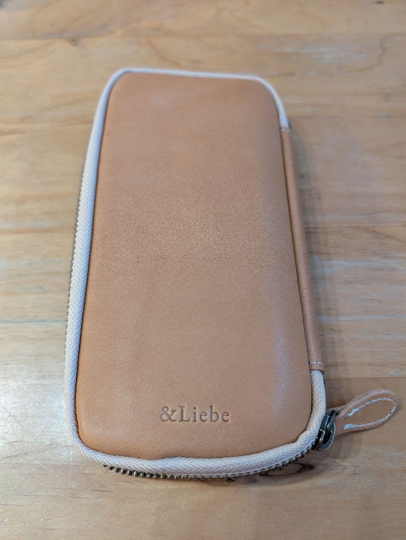 ＆Liebe アンドリーベ 栃木レザー 3本差し ジップペンケース ナチュラル
