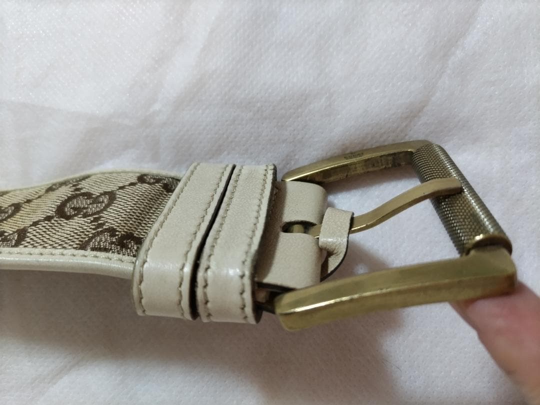 GUCCI ベージュ GGパターン ベルト レディース