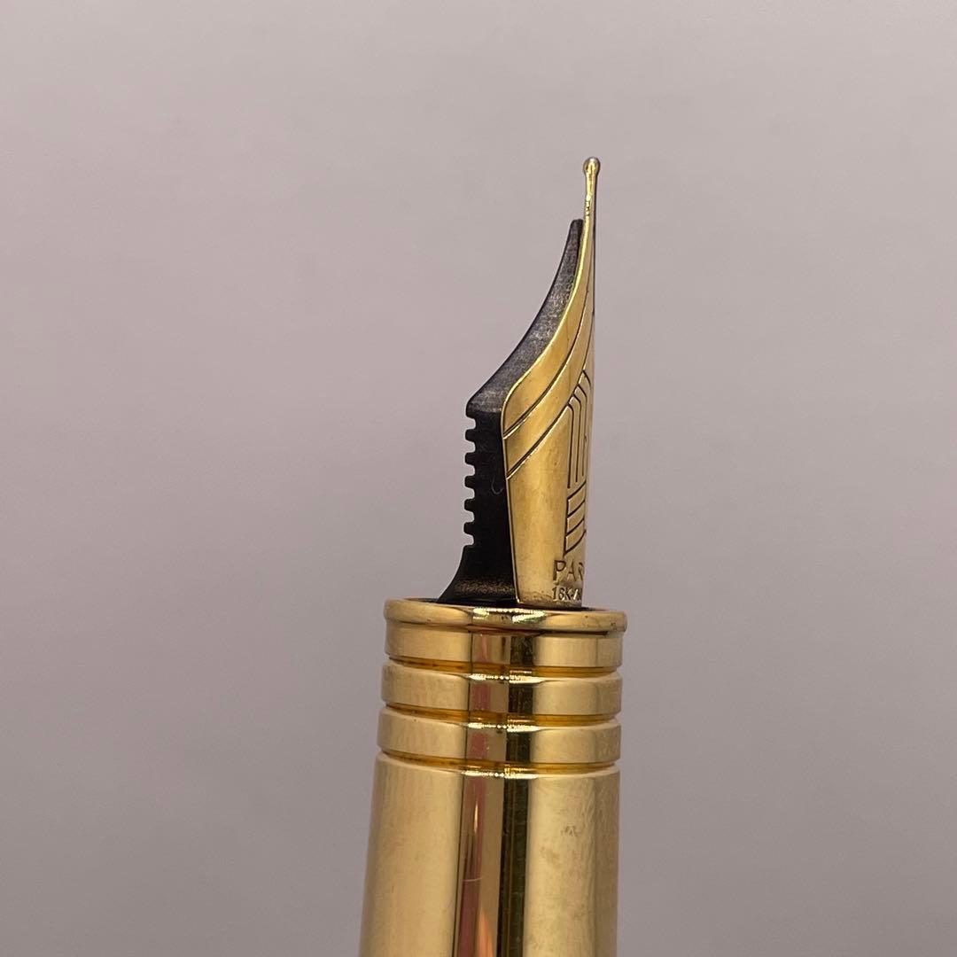 PE1167□パーカー プリミエ 万年筆 ブラックラッカー 箱付き 18K