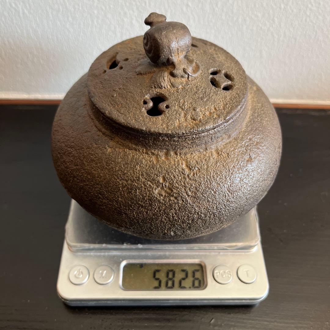 高橋萬治（南部鋳金研究所）　鉄製　香炉　宝透香炉　鋳印　鉄味　送料無料