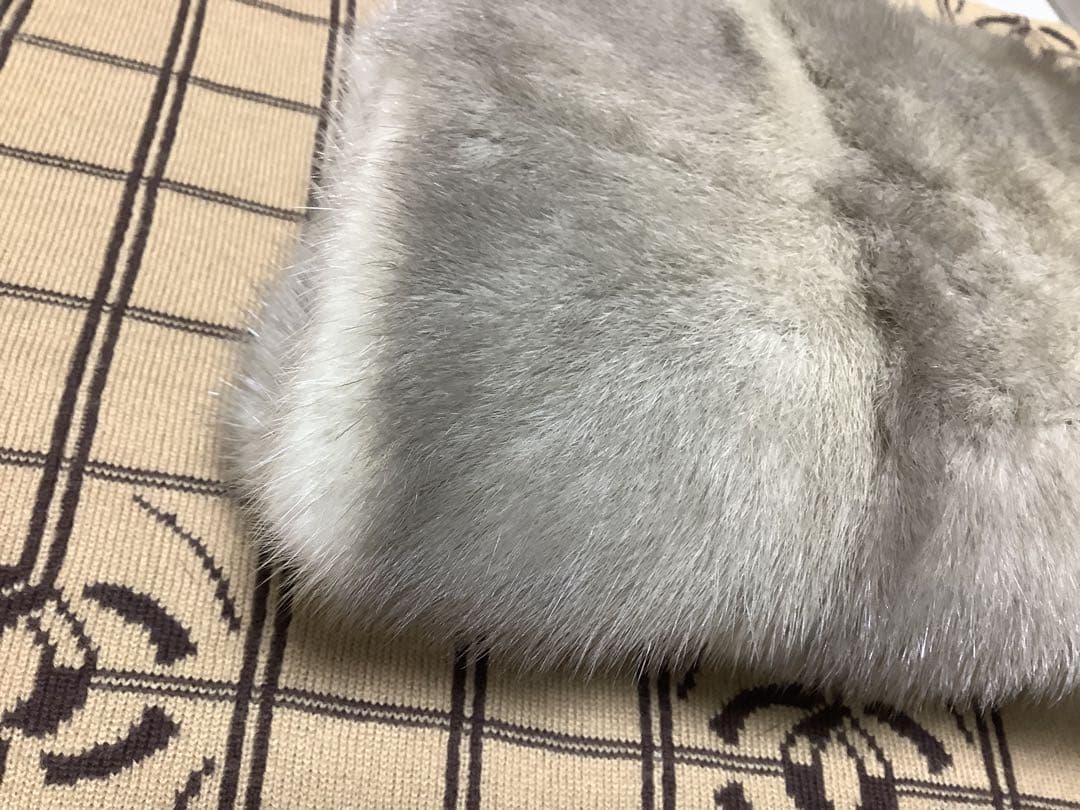 Sale!ハンドメイド♪美しいサファイアミンクのスヌード　スリット　フルスキン