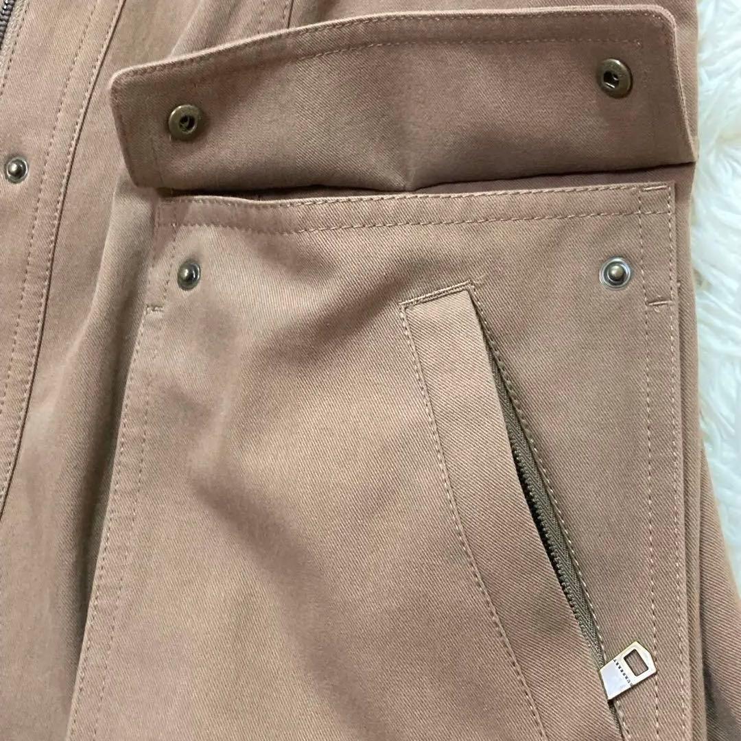 バーバリーロンドン✨モッズコート　46 大きいサイズ　茶　メガチェック　フード