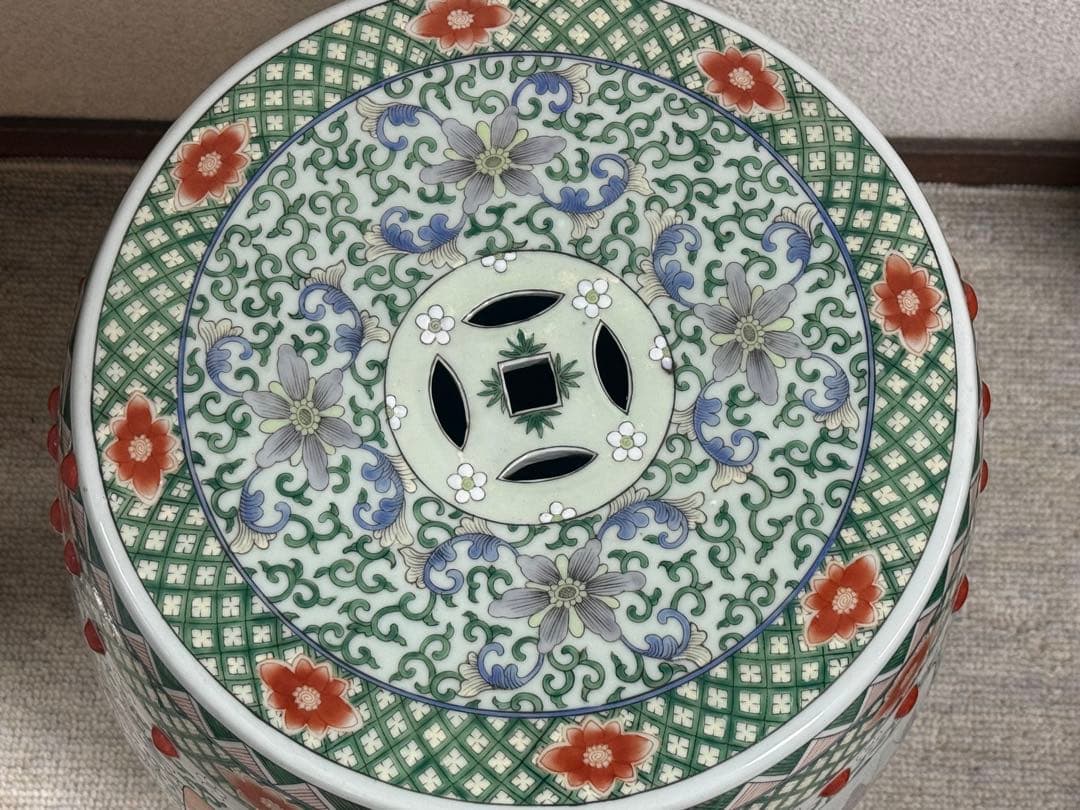 中国　粉彩人物圖　墩② 送料込み260206