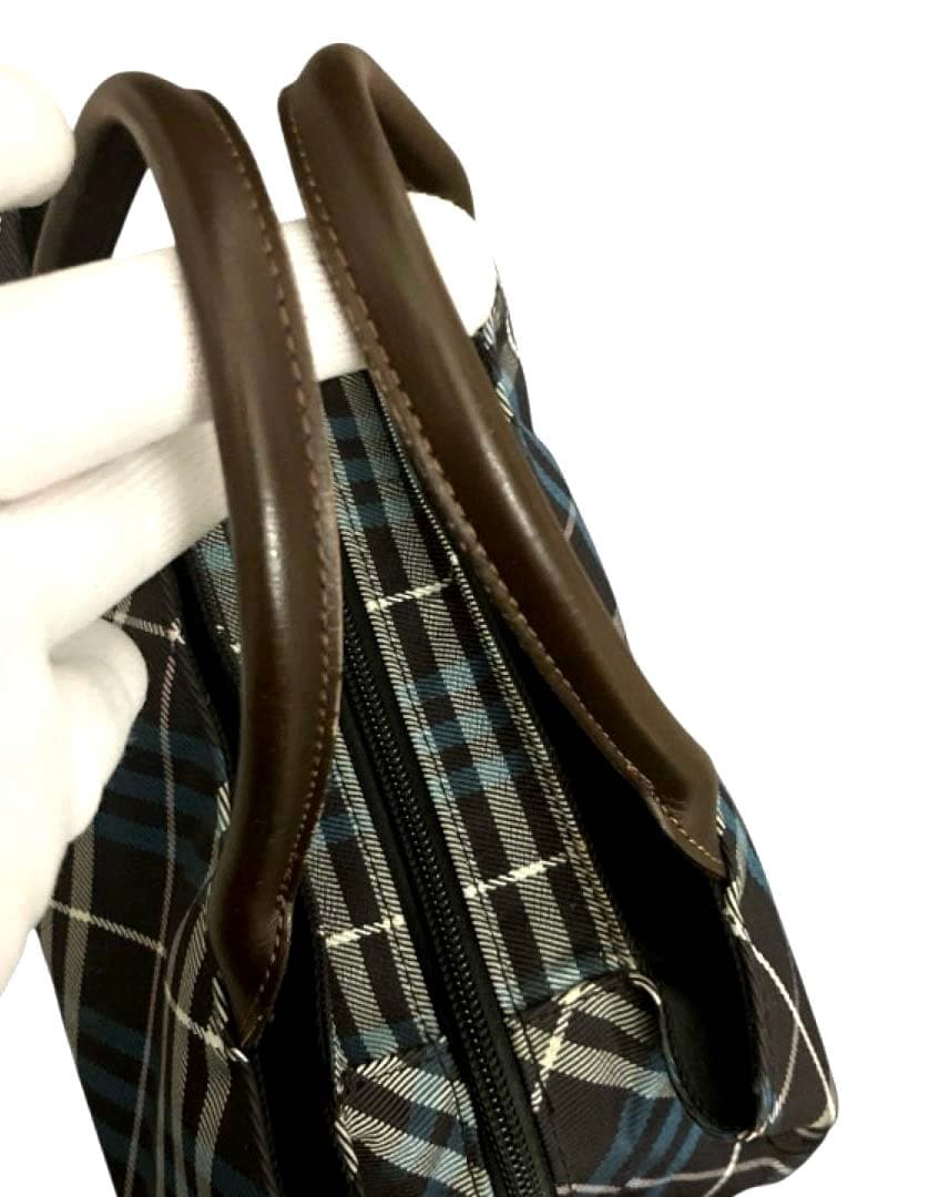 【美品】バーバリーブルーレーベル ハンドバッグ ノバチェック レザー ナイロン