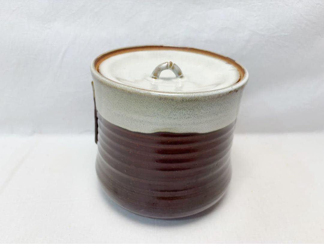 未使用 茶道具 西尾健斎作 耳付 水指 陶印 水差し 共箱