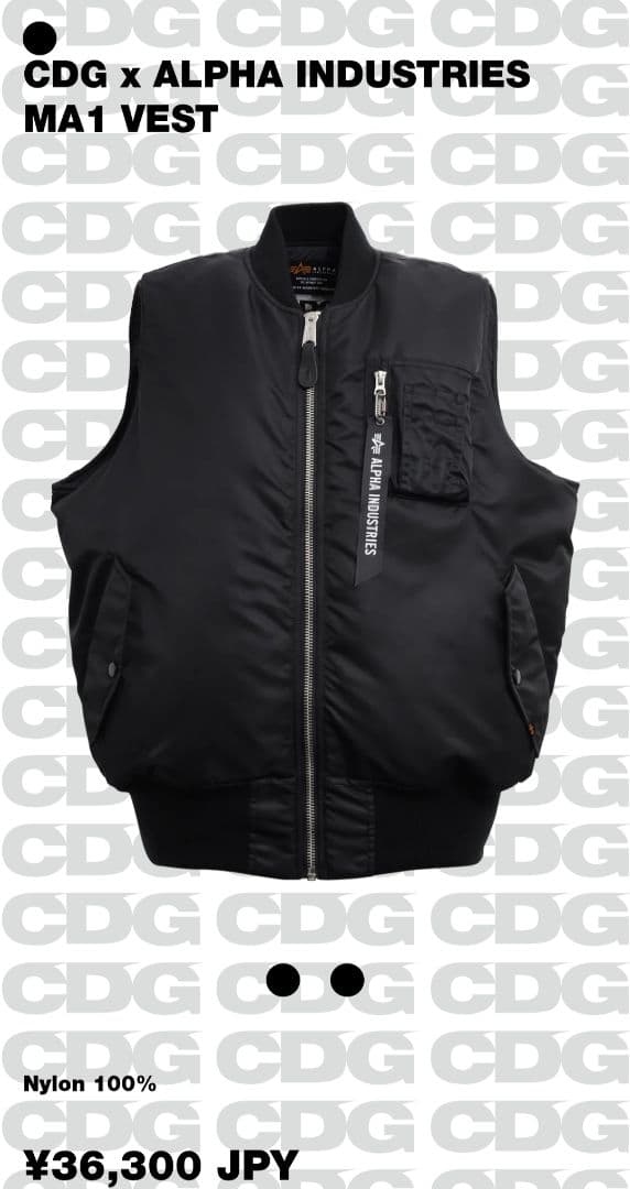 25aw 新品　sizeL CDG xALPHA INDUSTRIES VEST