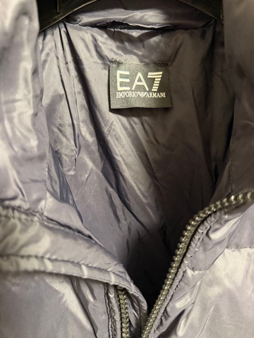 EA7ダウンジャケット 黒・グレー　L