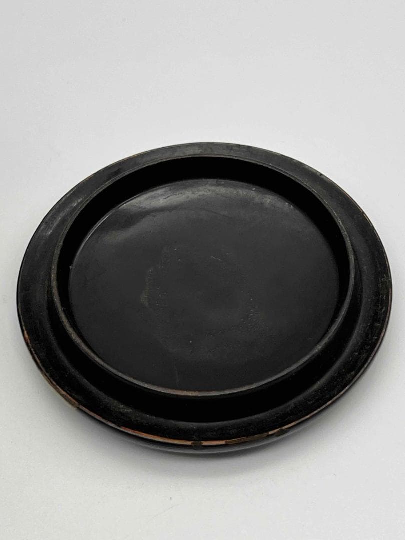 南宋時代　青磁　龍泉窯摩羯耳盤口瓶 花瓶 漆蓋付き 唐物 (A-74)