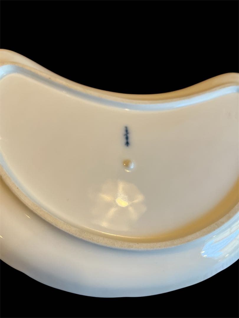 19世紀アンティーク/KPMベルリン/ ホワイト プレート クレセントプレート