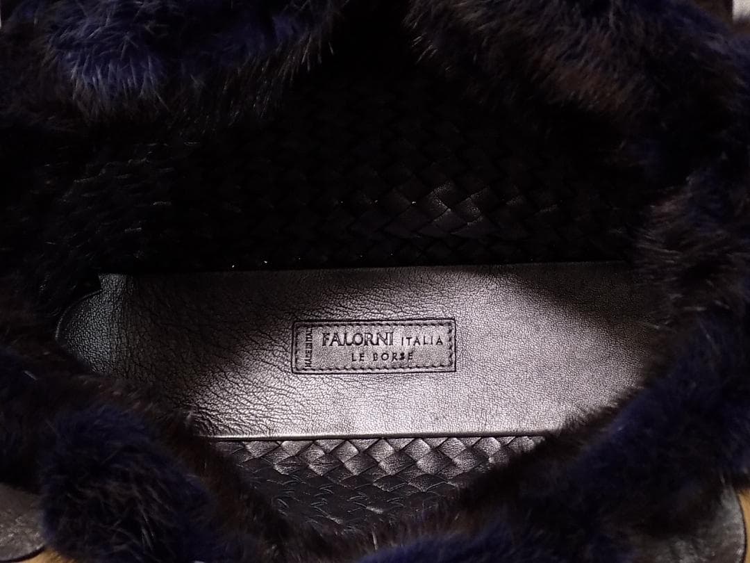 FALORNI ミンクファー付きハンドバッグ　イタリア製　数回使用
