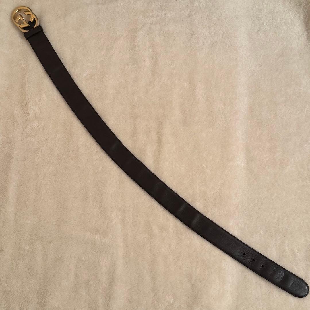 GUCCI ダークブラウン レザー ベルト