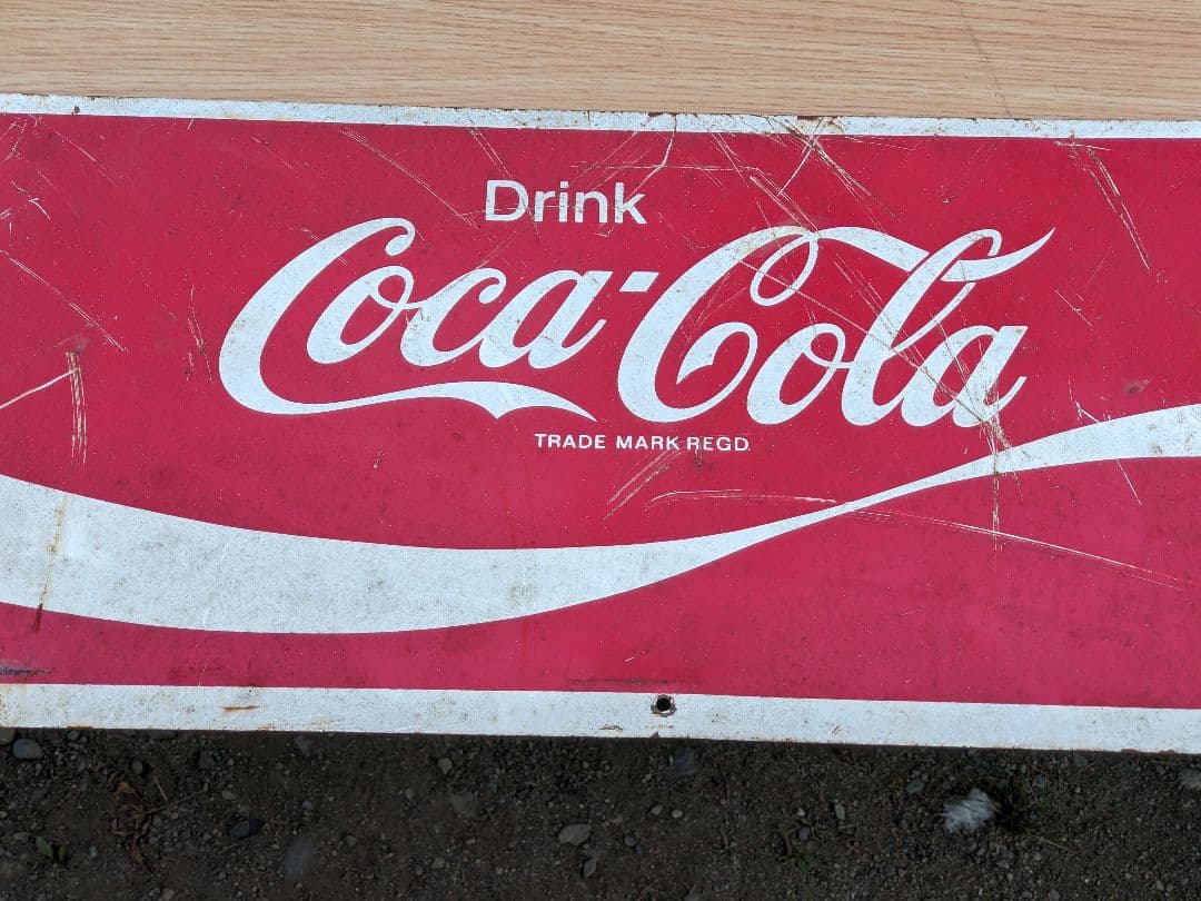Coca-Cola 鉄看板　 1リットル ガラス瓶