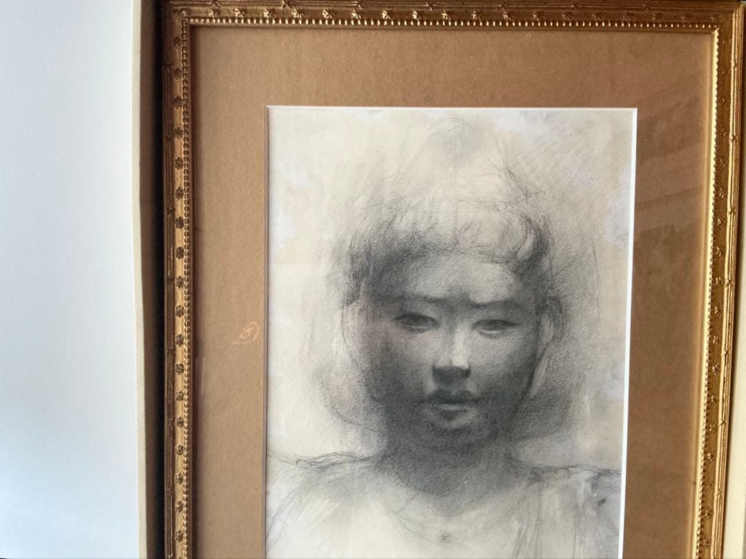 興福寺　阿修羅像　鉛筆デッサン　額装済